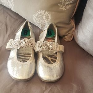 Micheal Kors Girls Silver Ballet Flat